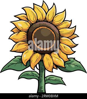 Arte primaverile estiva dei girasoli eccellente e incantevole Illustrazione Vettoriale