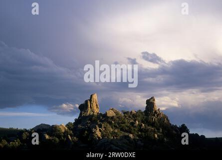 Pilastri di affioramento di granito, City of Rocks National Reserve, Idaho Foto Stock