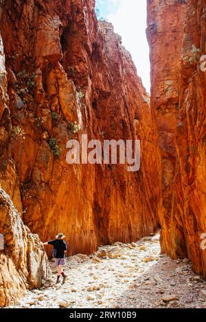 L'iconico Standley Chasm e le sue affascinanti formazioni rocciose nel MacDonnell Ranges National Park, vicino ad Alice Springs nel territorio del Nord Foto Stock