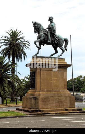 Statua di re Edoardo VII nei pressi dei Giardini Botanici di Sydney, Australia Foto Stock