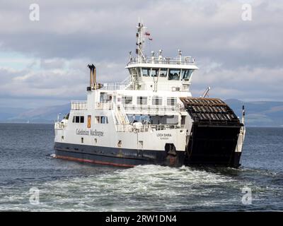 Il traghetto per Great Cumbrae da Largs sulla costa occidentale delle Scotlands, Regno Unito. Foto Stock