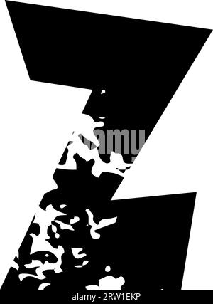 Visualizza alfabeto grunge angolo carta tagliata lettera Z. Foto Stock