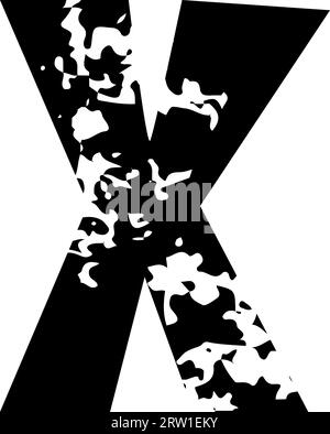 Visualizza alfabeto grunge angolo carta tagliata lettera X. Foto Stock