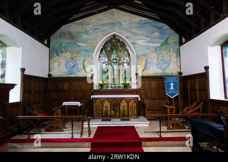 Il coro della chiesa di San Giovanni, Helsington, vicino a Kendal, Cumbria Foto Stock