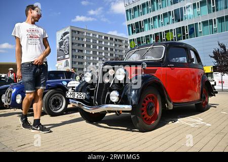 Mlada Boleslav, Repubblica Ceca. 16 settembre 2023. Mostra dei veicoli storici Concours d'Elegance 2023 a Mlada Boleslav, Repubblica Ceca, 16 settembre 2023. Crediti: Radek Petrasek/CTK Photo/Alamy Live News Foto Stock