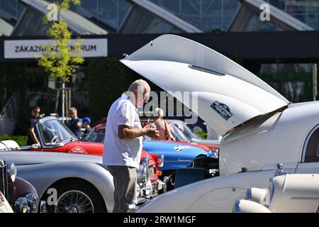 Mlada Boleslav, Repubblica Ceca. 16 settembre 2023. Mostra dei veicoli storici Concours d'Elegance 2023 a Mlada Boleslav, Repubblica Ceca, 16 settembre 2023. Crediti: Radek Petrasek/CTK Photo/Alamy Live News Foto Stock