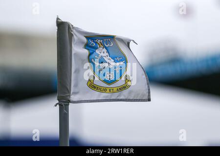 Sheffield, Regno Unito. 16 settembre 2023. Stemma d'angolo durante la partita Sheffield Wednesday FC contro Ipswich Town FC Sky BET Championship EFL all'Hillsborough Stadium, Sheffield, Regno Unito il 16 settembre 2023 credito: Every Second Media/Alamy Live News Foto Stock