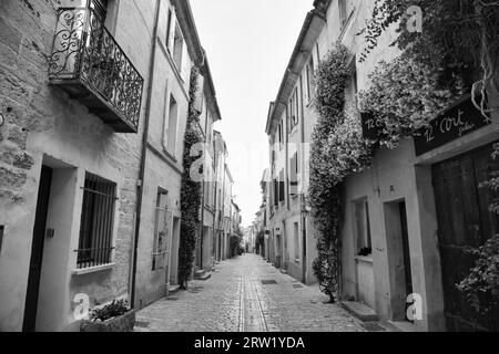 I vicoli della piccola città francese di 'Uzès' Foto Stock