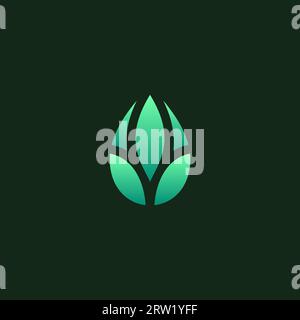 Modello del logo Nature Water, disegni del logo Pure Water. logo water leaf Illustrazione Vettoriale