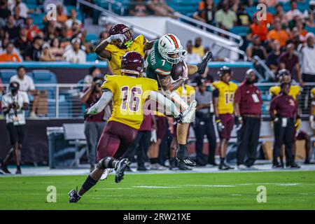 Miami Hurricanes 48 / Bethune Cookman, NCAA, 7, 14 settembre 2023, Hard Rock Stadium, foto: Chris Arjoon/Credit Foto Stock