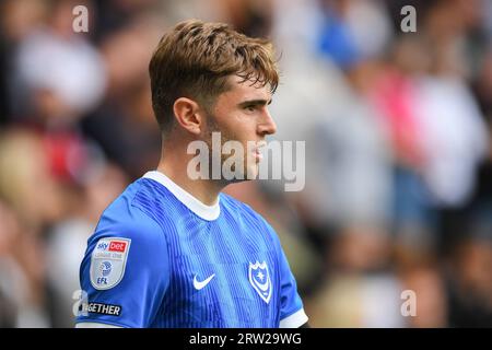 Derby, Regno Unito. 16 settembre 2023. Zak Swanson di Portsmouth durante la partita di Sky Bet League 1 tra Derby County e Portsmouth al Pride Park, Derby, sabato 16 settembre 2023. (Foto: Jon Hobley | mi News) crediti: MI News & Sport /Alamy Live News Foto Stock