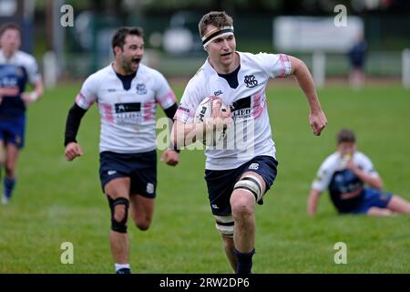 Selkirk, Regno Unito. 16 settembre 2023. SELKIRK, sabato 16 settembre 2023. Premiership/Border League Selkirk RFC vs JedForest RFC a Philiphaugh Border Derby Clash ( Credit: Rob Gray/Alamy Live News Foto Stock