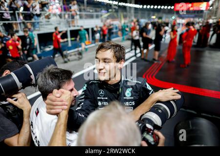 Singapore. 16 settembre 2023. Singapore, Singapour. 16 settembre 2023. RUSSELL George (gbr), Mercedes AMG F1 Team W14, ritratto durante il Gran Premio di Formula 1 Singapore Airlines 2023, 15° round del Campionato Mondiale di Formula 1 2023 dal 15 al 17 settembre 2023 sul circuito di Marina Bay Street, a Singapore - foto DPPI Credit: DPPI Media/Alamy Live News Foto Stock