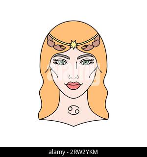Il cancro segno zodiacale Illustrazione Vettoriale