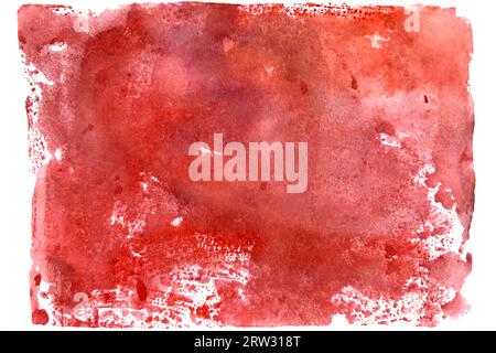 Sfondo sanguinoso ad acquerello, muro di cemento vecchio spaventoso. Concetto di horror e Halloween. Spruzzi di sangue sul pavimento sporco per la spaventosa scena del crimine. Foto Stock
