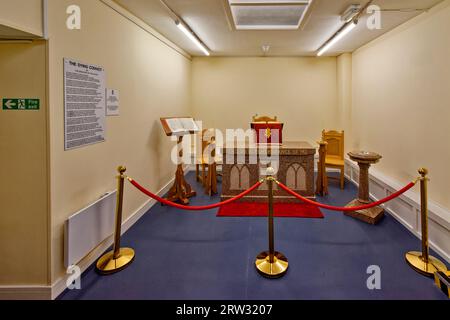 Peterhead Prison Museum Aberdeenshire Scozia all'interno della cappella Foto Stock