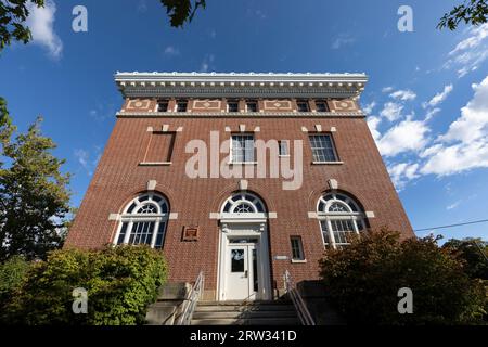 Municipio nell'edificio del vecchio ufficio postale di Mosca, Idaho, venerdì 8 settembre 2023. Foto Stock