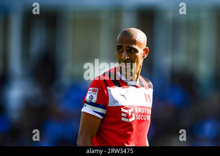 Peterborough, Regno Unito. 16 settembre 2023. Darren Pratley (18 Leyton Orient) guarda durante la partita di Sky Bet League 1 tra Peterborough e Leyton Orient a London Road, Peterborough, sabato 16 settembre 2023. (Foto: Kevin Hodgson | mi News) crediti: MI News & Sport /Alamy Live News Foto Stock