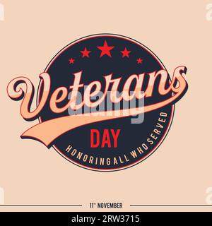 Sfondo modello retro Veterans Day. Illustrazione vettoriale Illustrazione Vettoriale