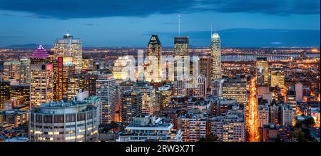 Il panorama di Montreal al tramonto Foto Stock