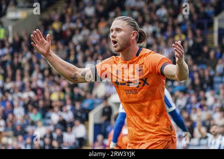 Sheffield, Regno Unito. 16 settembre 2023. L'attaccante di Ipswich Town Wes Burns (7) durante la partita Sheffield Wednesday FC contro Ipswich Town FC Sky BET Championship EFL all'Hillsborough Stadium, Sheffield, Regno Unito il 16 settembre 2023 Credit: Every Second Media/Alamy Live News Foto Stock