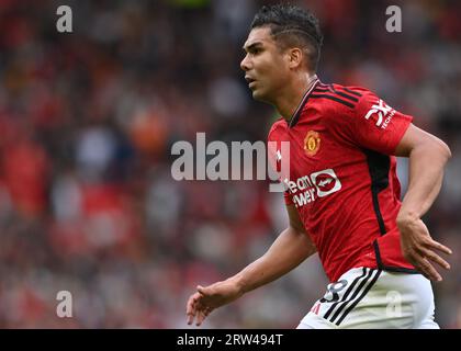 MANCHESTER, REGNO UNITO. 16 settembre 2023. Casemiro del Manchester United durante la partita di Premier League al VECCHIO TRAFFORD, MANCHESTER. Il credito fotografico dovrebbe leggere: Gary Oakley/Sportimage Credit: Sportimage Ltd/Alamy Live News Foto Stock