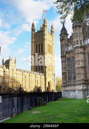 La Casa del Parlamento e l'Abbazia di Westminster. Londra, Regno Unito Foto Stock