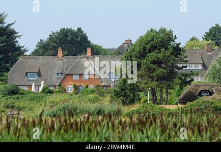 Casa sul tetto di paglia a Keitum Foto Stock