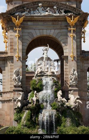 La Cascada in Parc de la Ciutadella a Barcellona, Catalogna, Spagna. Monumento progettato nel XIX secolo da Josep Fontsere in stile barocco Foto Stock