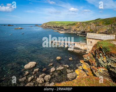 Imbarcato e rampa a Lizard Point, il punto più meridionale della Gran Bretagna, Cornovaglia, Regno Unito. Foto Stock