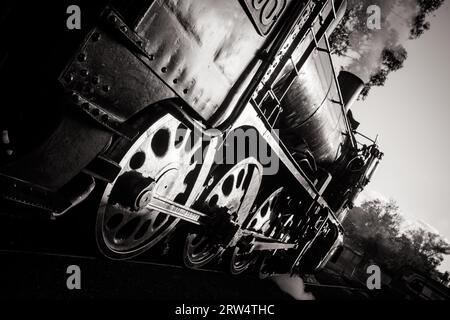 Un motore a vapore da Victorian Goldfields Railway a Maldon, Victoria, Australia Foto Stock