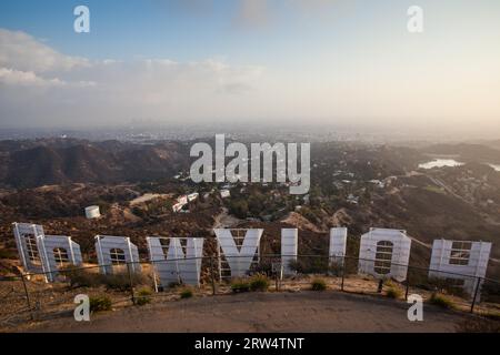 Los Angeles, USA, 16 novembre, la vista sull'insegna di Hollywood il 16 novembre 2013 Foto Stock