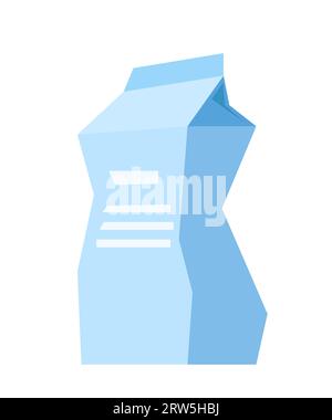 Confezione di carta stropicciata. Tetrepack. Spazzatura di carta. Concetto di riciclaggio dei rifiuti. Illustrazione vettoriale Illustrazione Vettoriale