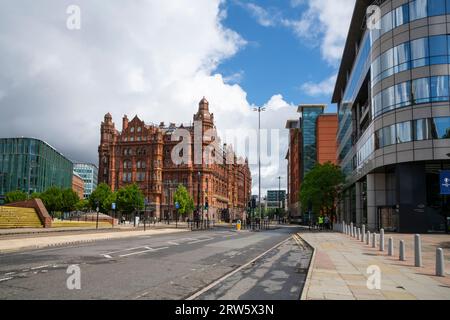 Lower Mosley Street nella città di Manchester, Inghilterra Foto Stock