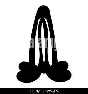 icona nera dell'accessorio fiocco barbicore Illustrazione Vettoriale