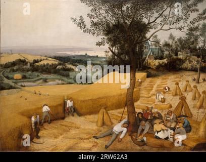 The Harvesters, dipinto ad olio su legno dell'artista olandese Pieter Bruegel il Vecchio ca.1565 Foto Stock