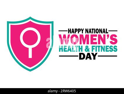 Felice National Women's Health and fitness Day. Illustrazione vettoriale. Progettazione di striscioni, poster o stampe. Illustrazione Vettoriale