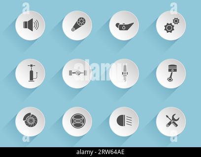 icone dei vettori di servizio auto Illustrazione Vettoriale