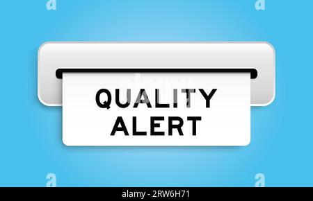 Banner coupon bianco con avviso di qualità della macchina su sfondo blu Illustrazione Vettoriale