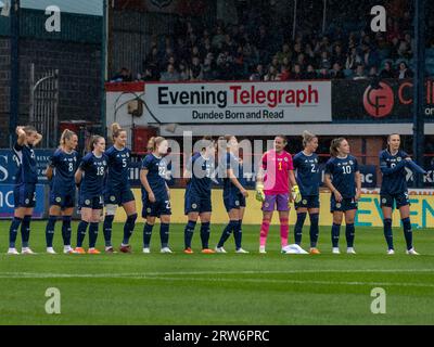 Dundee, Scozia, Regno Unito. 14 luglio 2023: Un'amichevole internazionale tra le donne scozzesi e le donne dell'Irlanda del Nord a Dens Park, Dundee. Foto Stock