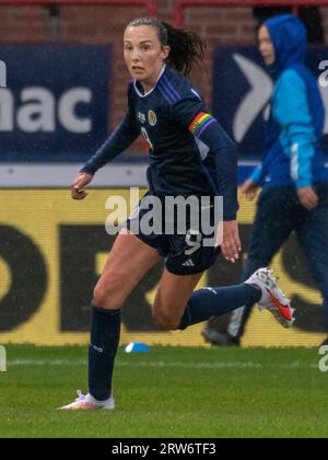 Dundee, Scozia, Regno Unito. 14 luglio 2023: Un'amichevole internazionale tra le donne scozzesi e le donne dell'Irlanda del Nord a Dens Park, Dundee. Foto Stock