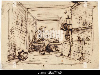 The Studio on the Boat. Charles-Francois Daubigny. 1862. Foto Stock