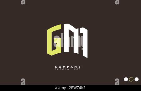 Lettere alfabetiche GM iniziali logo monogramma Illustrazione Vettoriale