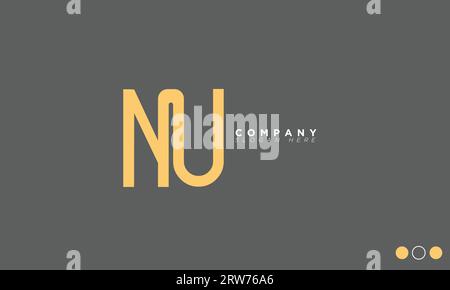 NU lettere alfabeto iniziali Monogramma logo Illustrazione Vettoriale