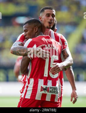 Villarreal, Spagna. 17 settembre 2023. Sergio Akieme di UD Almeria durante la partita di la Liga tra Villarreal CF e UD Almeria ha giocato al la ceramica Stadium il 17 settembre 2023, a Villarreal, in Spagna. (Foto di Jose Torres /PRESSINPHOTO) crediti: PRESSINPHOTO SPORTS AGENCY/Alamy Live News Foto Stock