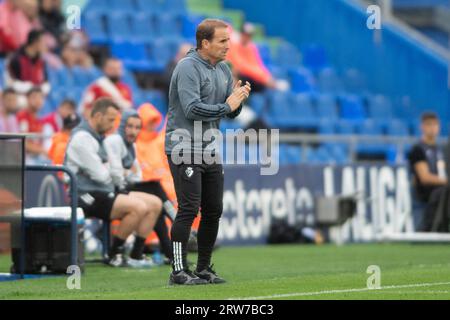 Getafe, Spagna. 17 settembre 2023; Coliseum Alfonso Pérez, Getafe, Spagna, spagnolo la Liga calcio, Getafe contro Osasuna;Spagna la Liga partita di calcio Getafe contro Osasuna 900/Cordon Press Credit: CORDONE PRESS/Alamy Live News Foto Stock