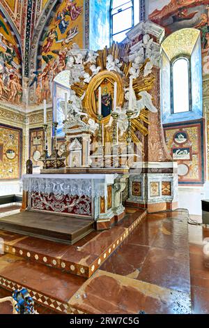 Orvieto Umbria Italia. La cappella della Madonna di San Brizio affrescata da fra Angelico e Benozzo Gozzoli Foto Stock