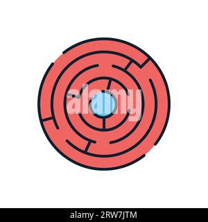 Icona del vettore correlato al labirinto. Isolato su sfondo bianco. Illustrazione vettoriale Illustrazione Vettoriale