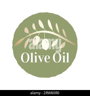 Logo di design Olive Oil Illustrazione Vettoriale