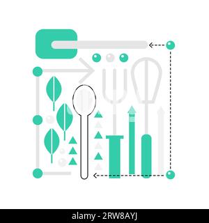 Utensili da cucina. Strumenti per la preparazione degli alimenti, strumenti per la cottura illustrazione vettoriale Illustrazione Vettoriale